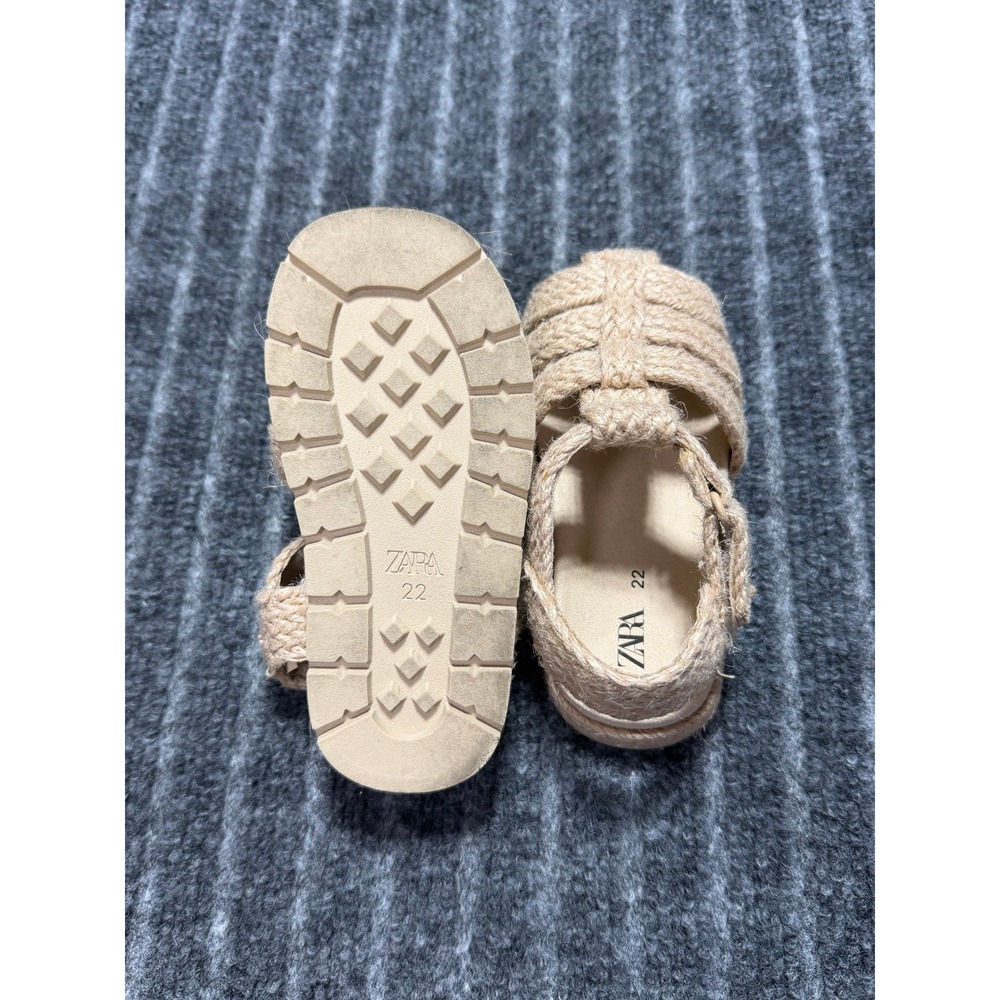 ZARA Jute Fisherman Sandals Toddler Girl Size 22 - US 6. Summer Vacation Casuall - Picture 4 of 8